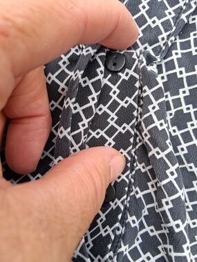 Cynthia Rowley Black & White Geometric Print Blouse